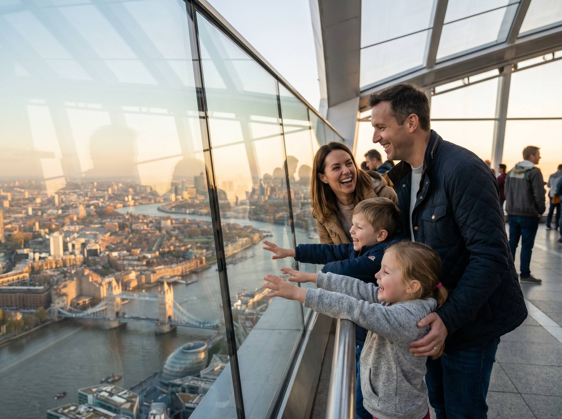 Family enjoying The Shard